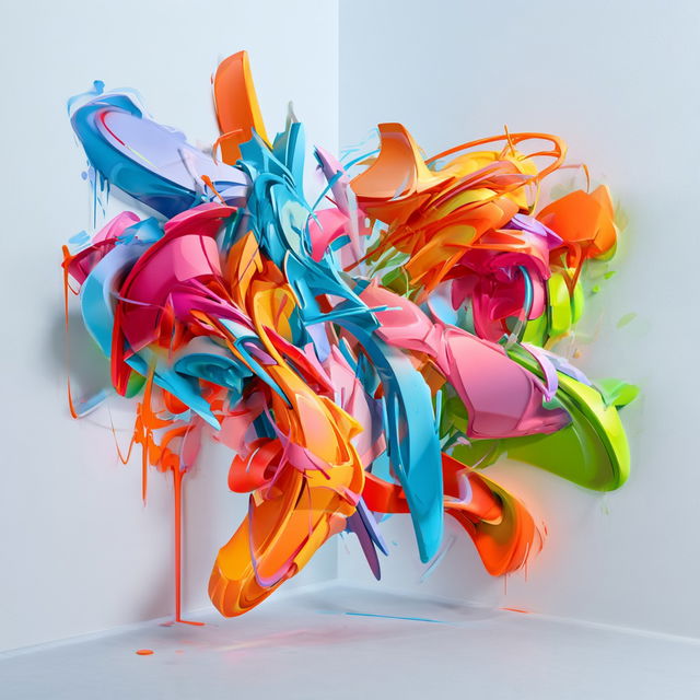 3D graffiti style, Midjourney V8.2, render 4 of 4