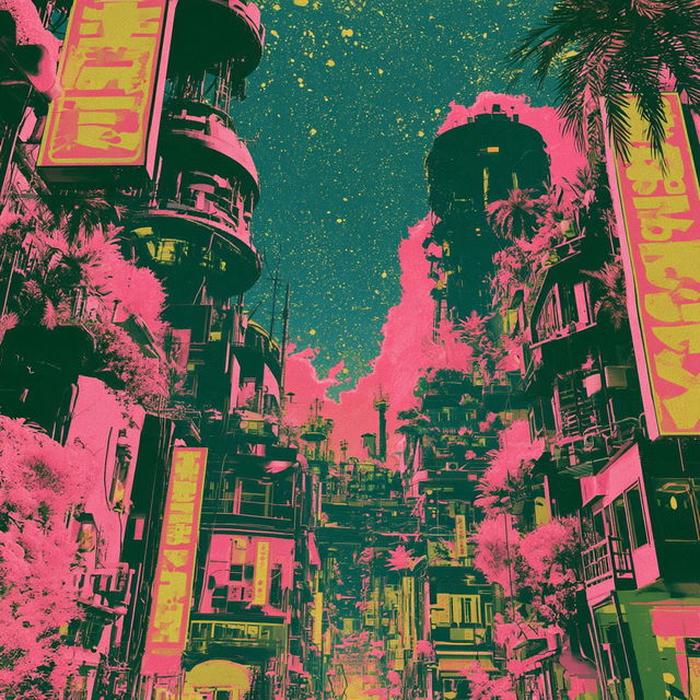Neon Pink Riot style, Midjourney V8.2, render 1 of 4