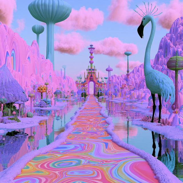 Chromatic Wetland Brocade style, Midjourney V8.2, render 2 of 4
