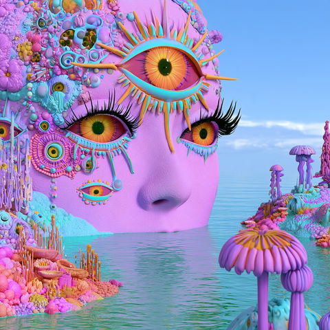 Chromatic Wetland Brocade style (SREF codes), Midjourney V8.2