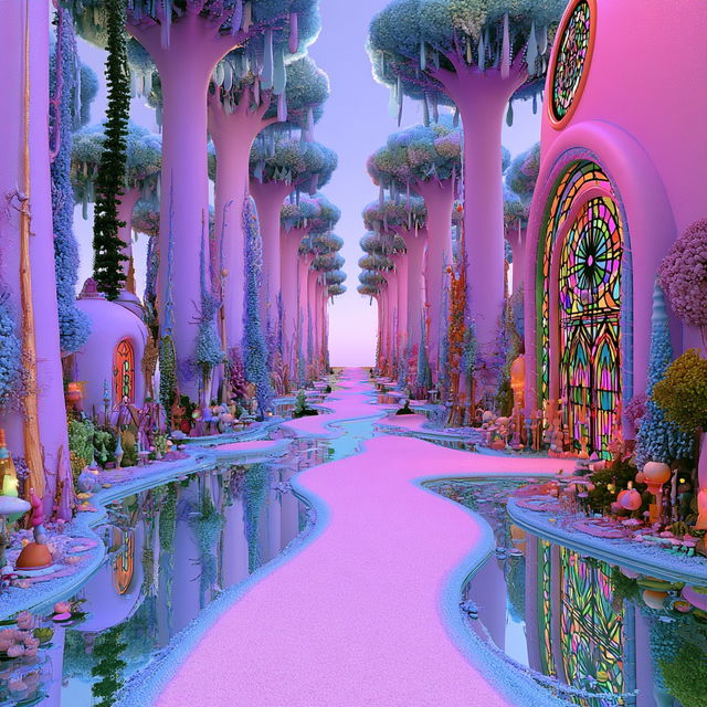 Chromatic Wetland Brocade style, Midjourney V8.2, render 4 of 4