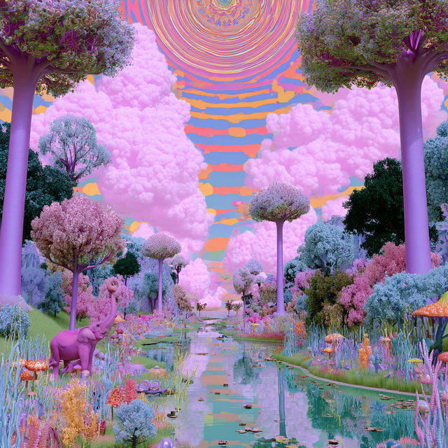 Chromatic Wetland Brocade style, Midjourney V8.2, render 3 of 4