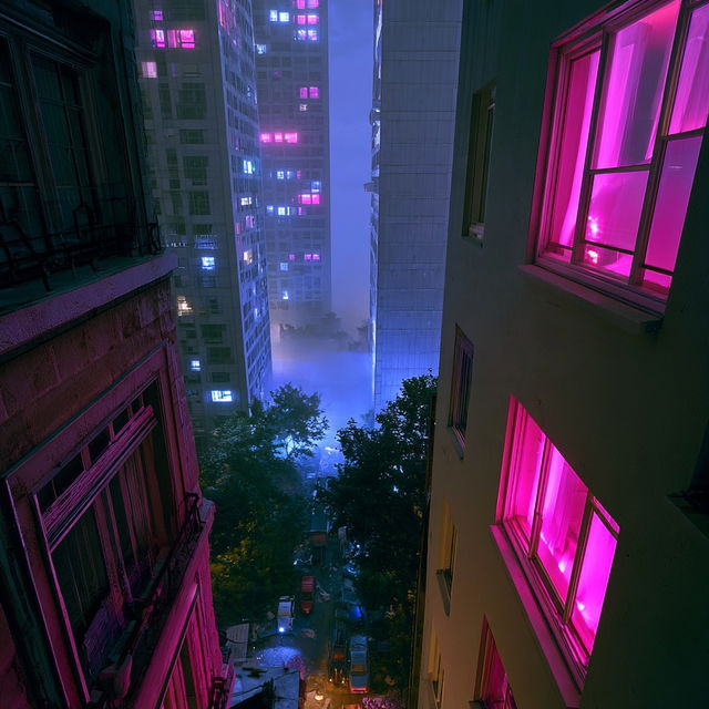 Hazelectric Highrise style, Midjourney V8.2, render 2 of 4
