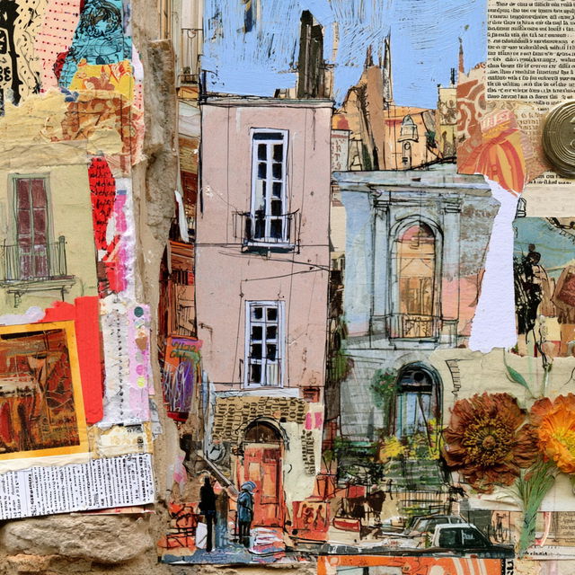 Collagecurrent style, Midjourney V8.2, render 3 of 4