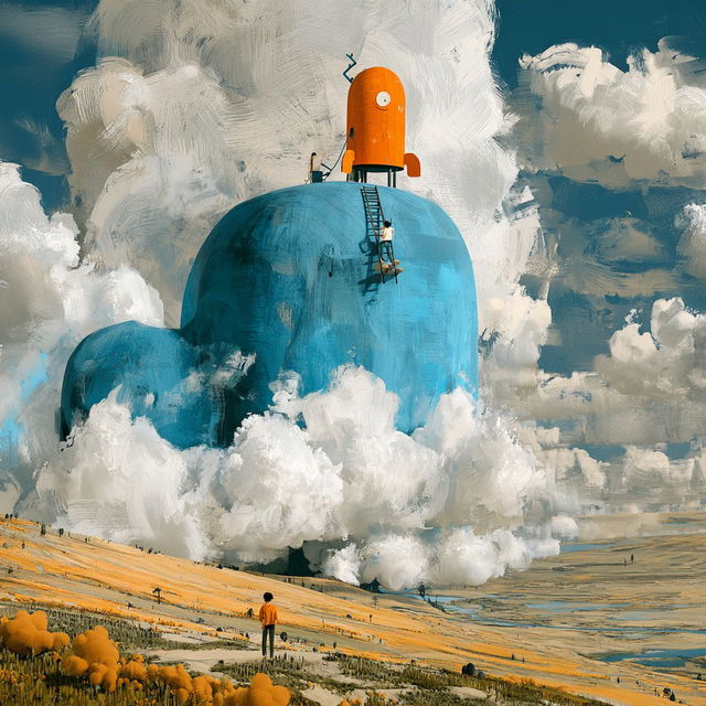 Turquoise Squall Surrealism style, Midjourney V8.2, render 2 of 4