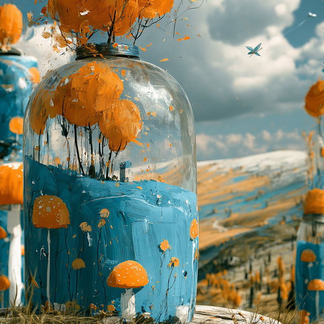 Turquoise Squall Surrealism style, Midjourney V8.2, render 3 of 4