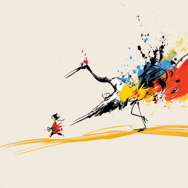 Inkplash Animism style, Midjourney V8.2, render 2 of 4