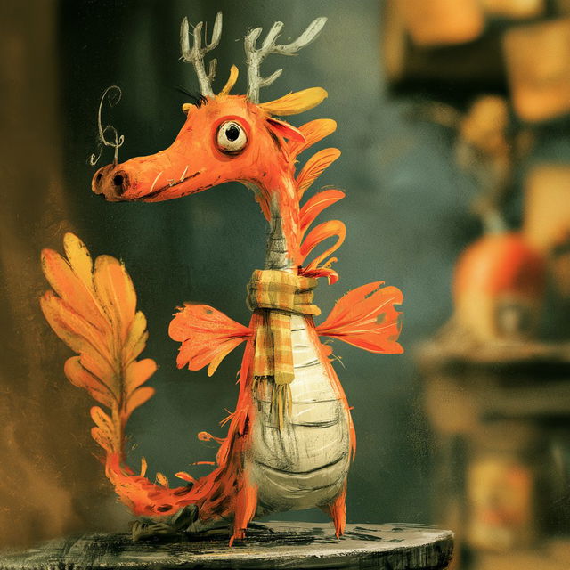 Orange Trapdoor Theatre style, Midjourney V8.2, render 2 of 4