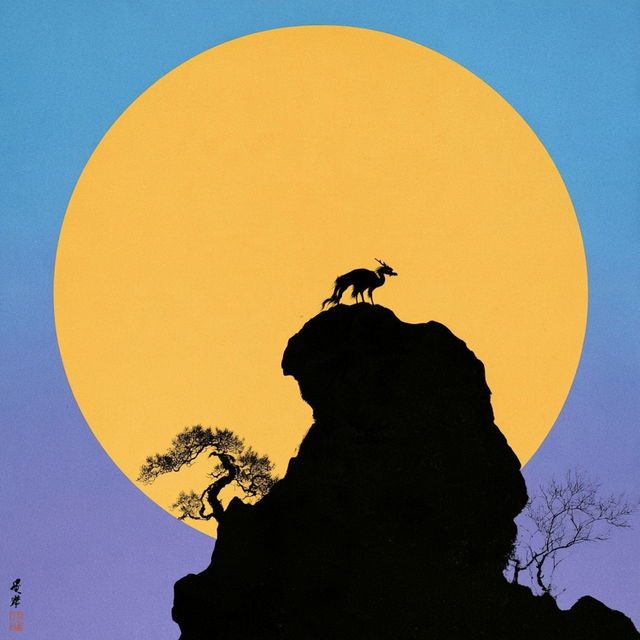 Silhouette Zenography style, Midjourney V8.2, render 2 of 4
