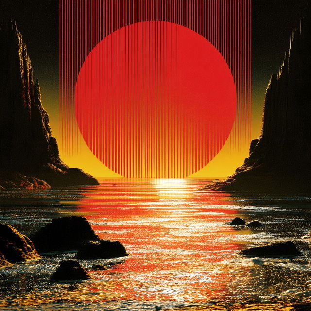 Sunstripe Geomorphics style, Midjourney V8.2, render 4 of 4