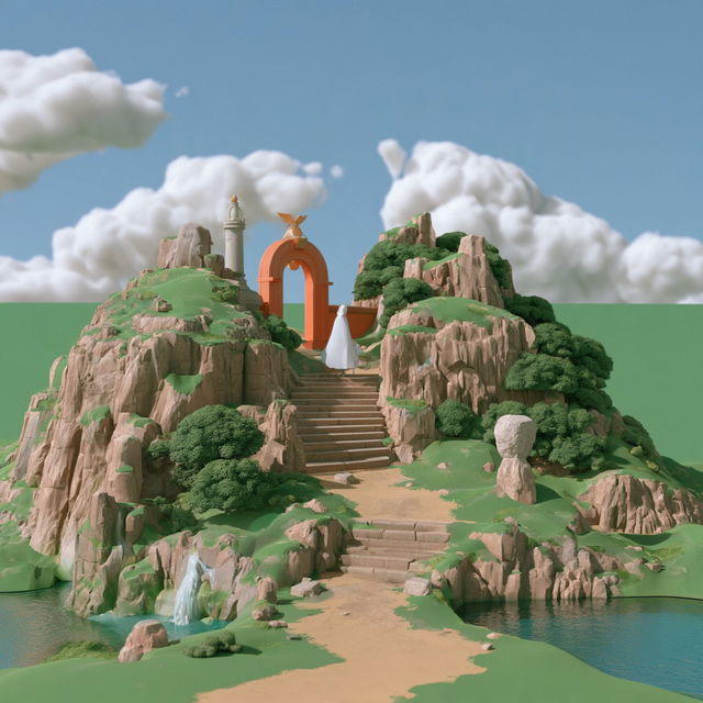 Terraced Toyworld style, Midjourney V8.2, render 3 of 4