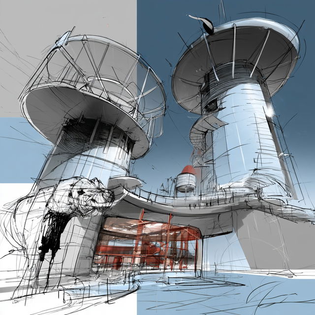 Ruincantilever style, Midjourney V8.2, render 2 of 4