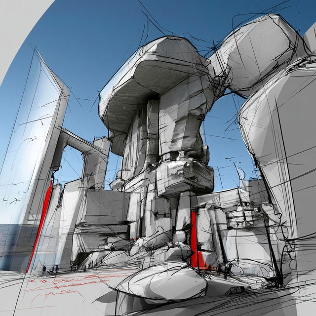 Ruincantilever style, Midjourney V8.2, render 4 of 4