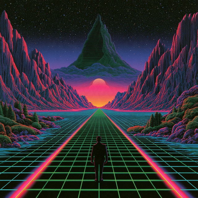 Neon Grid Futurism style, Midjourney V8.2, render 2 of 4