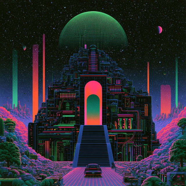 Neon Grid Futurism style, Midjourney V8.2, render 4 of 4