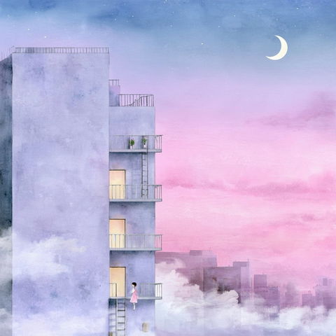 Balcony Moon Assemblage style (SREF codes), Midjourney V8.2