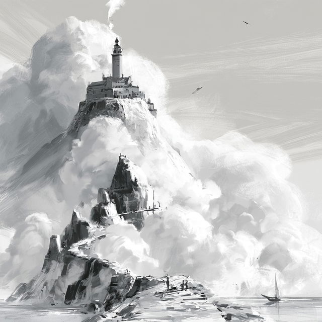 Lighthouse Verismo style, Midjourney V8.2, render 4 of 4