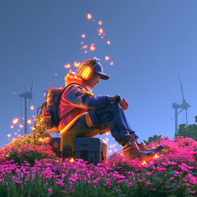 Sunmetal Afterglow style, Midjourney V8.2, render 2 of 4
