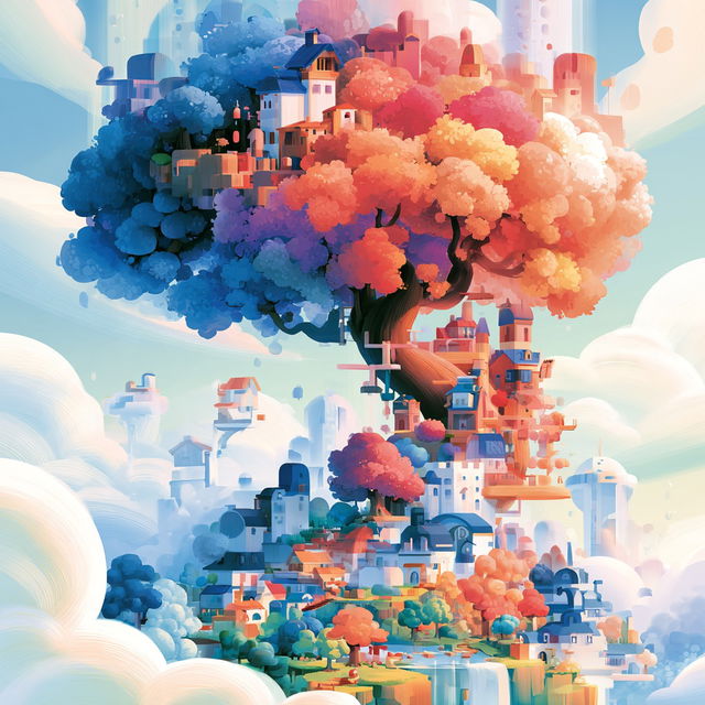 Petalopolis style, Midjourney V8.2, render 1 of 4