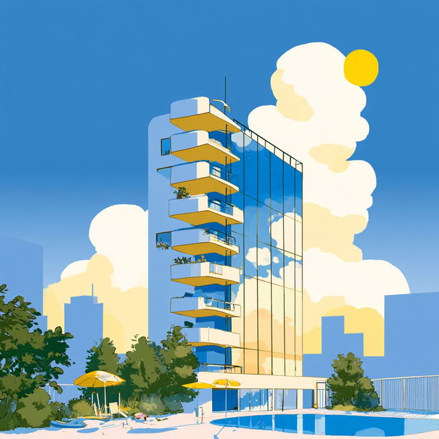 Bluebird Elevation style, Midjourney V8.2, render 3 of 4