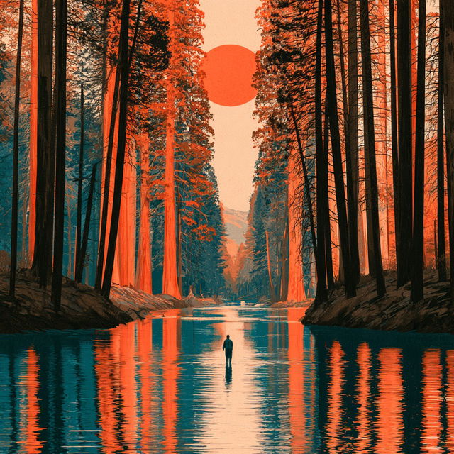 Orangeteal Monumentalism style, Midjourney V8.2, render 2 of 4