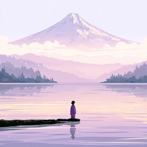 Violet Shoreline Minimalism style (SREF codes), Midjourney V8.2