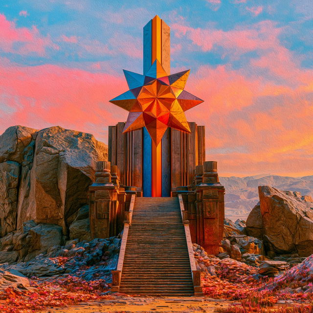 Chromaterrace style, Midjourney V8.2, render 2 of 4