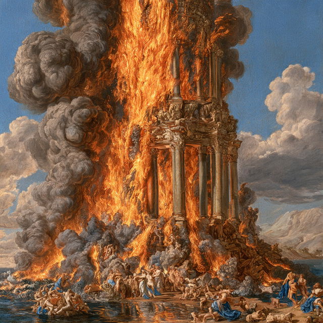 Damask Pyre Rocaille style, Midjourney V8.2, render 3 of 4