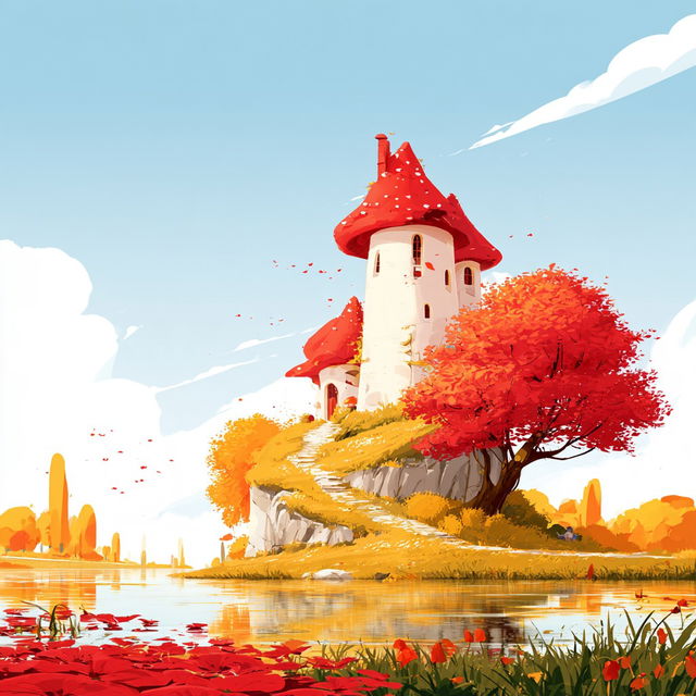 Autumnal Chinoiserie style, Midjourney V8.2, render 4 of 4