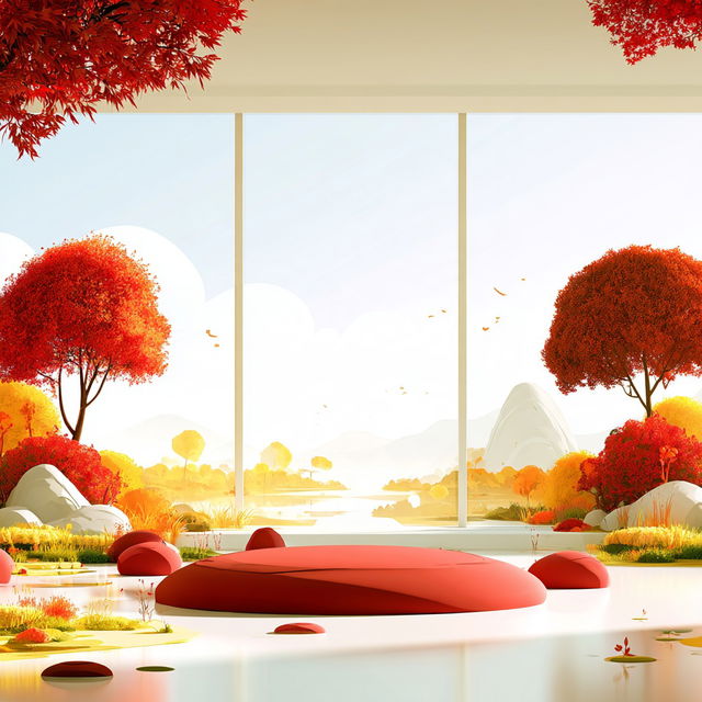 Autumnal Chinoiserie style, Midjourney V8.2, render 3 of 4