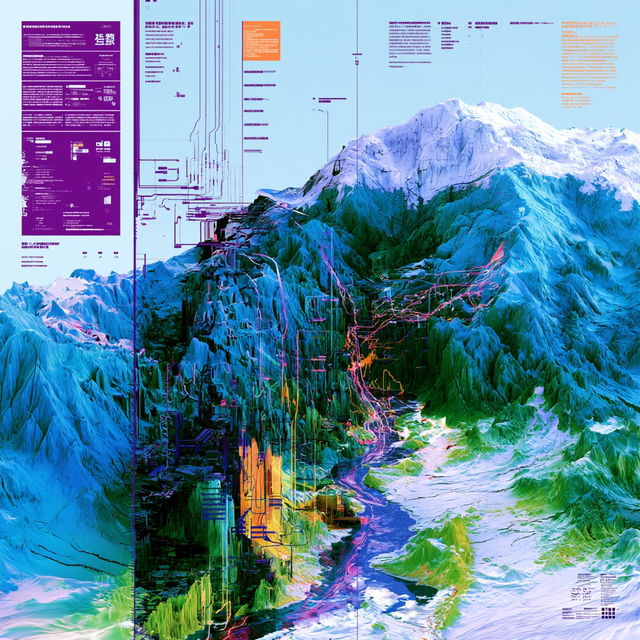 Glitchmount Screenworks style, Midjourney V8.2, render 3 of 4