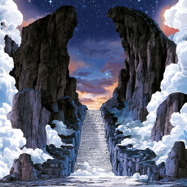 Cairn Anime Panorama style, Midjourney V8.2, render 2 of 4