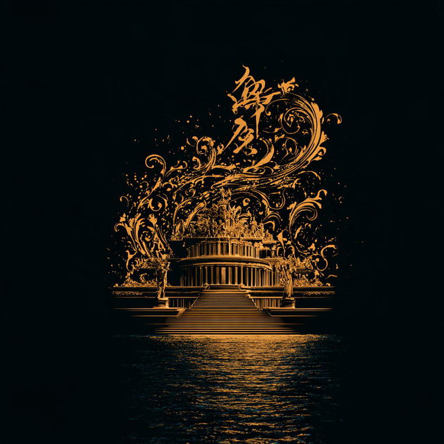 Goldline Screenprint style, Midjourney V8.2, render 3 of 4
