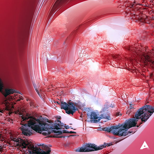 Rosette Fluidism style, Midjourney V8.2, render 1 of 4