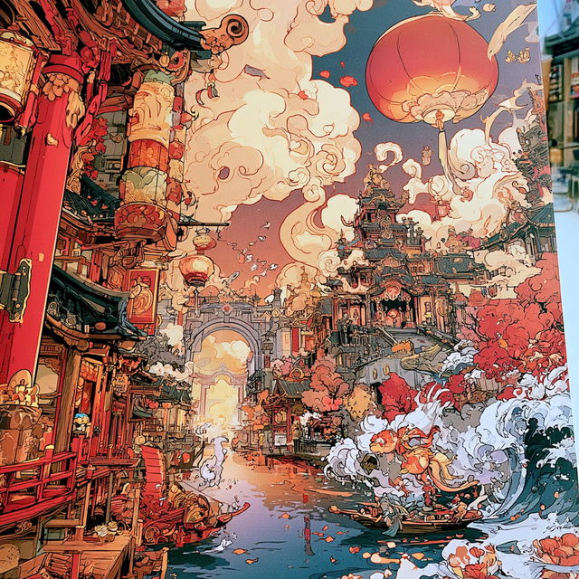 Atelier Red Crane style, Midjourney V8.2, render 2 of 4