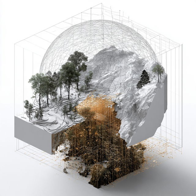 Cortical Terrain style, Midjourney V8.2, render 2 of 4
