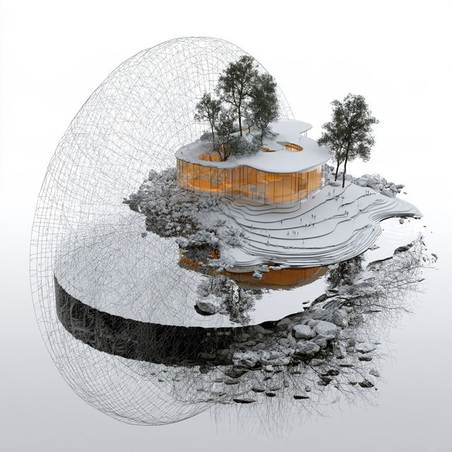 Cortical Terrain style, Midjourney V8.2, render 4 of 4
