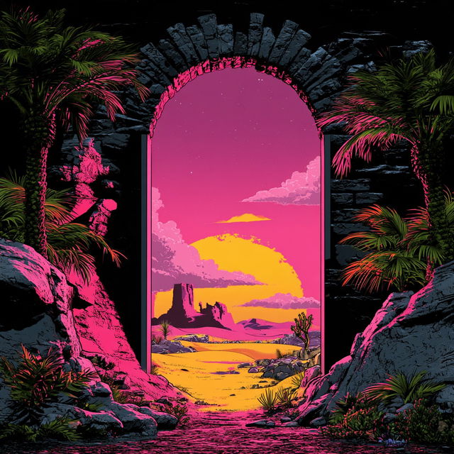 Quasar Ink Tropics style, Midjourney V8.2, render 2 of 4