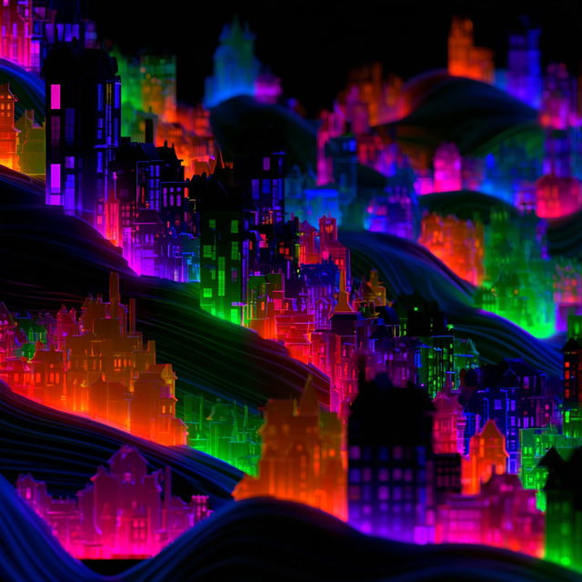 Ultraviolet Stroke Rivers style, Midjourney V8.2, render 3 of 4