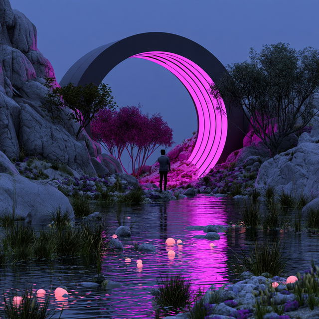 Arches in Electric Script style, Midjourney V8.2, render 2 of 4