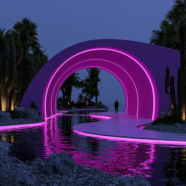 Arches in Electric Script style, Midjourney V8.2, render 4 of 4