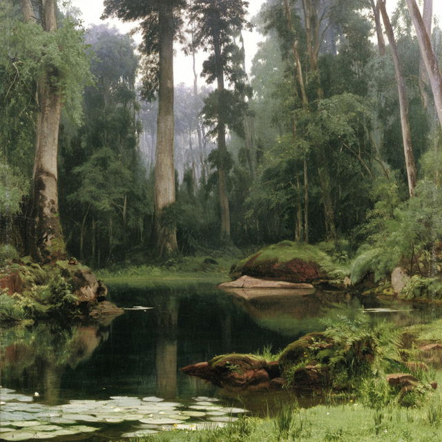 Pondveil Chiaroscuro style, Midjourney V8.2, render 2 of 4