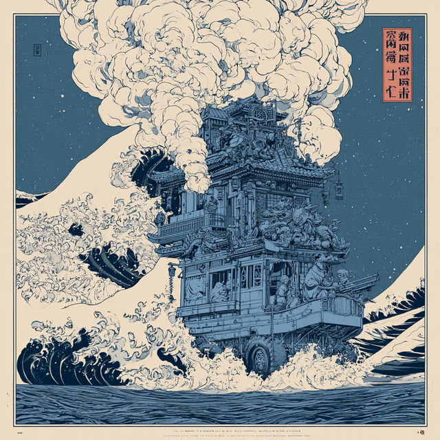 Bluewood Irezumi style, Midjourney V8.2, render 2 of 4