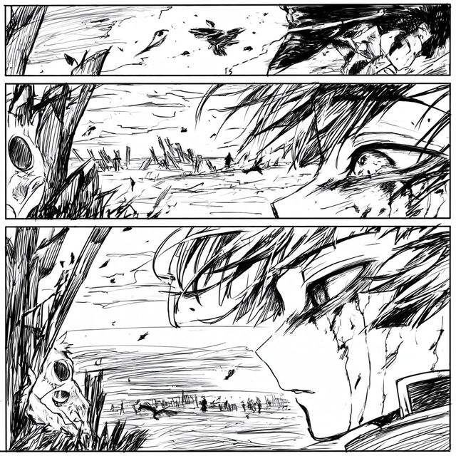 Moonwake Manga style, Midjourney V8.2, render 2 of 4