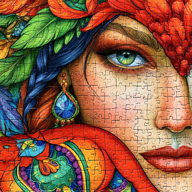 Jewelleaf Mosaic style, Midjourney V8.2, render 3 of 4