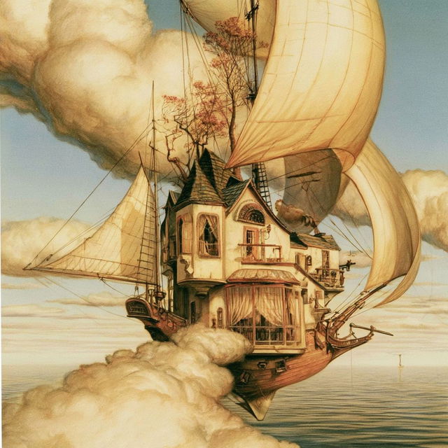 The Cartographer of Brasswind style, Midjourney V8.2, render 2 of 4