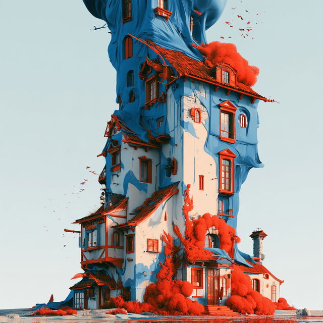 Painted Escarpmentia style, Midjourney V8.2, render 2 of 4