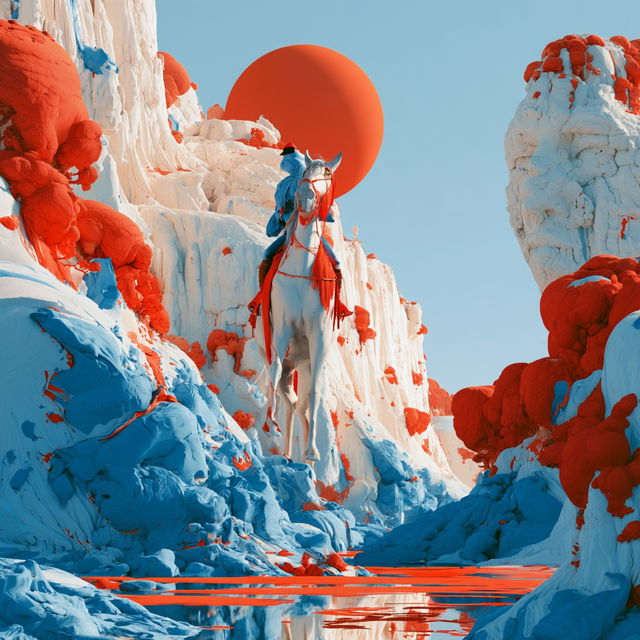 Painted Escarpmentia style, Midjourney V8.2, render 3 of 4