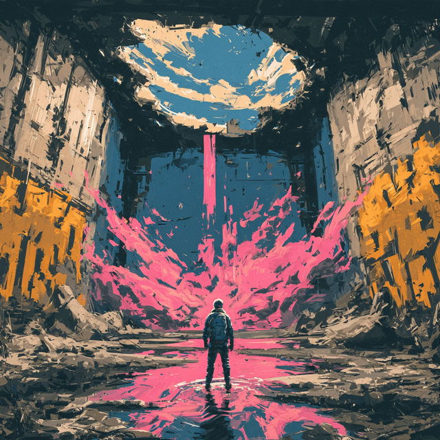 Papermill Chasm style, Midjourney V8.2, render 1 of 4