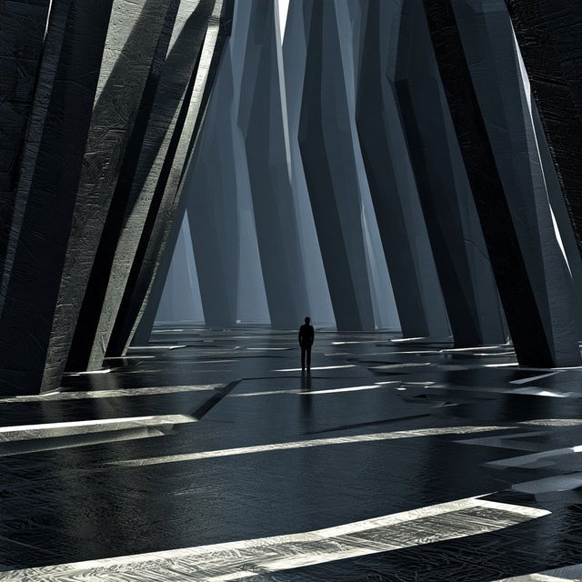 Carbon Arch Duotone style, Midjourney V8.2, render 2 of 4